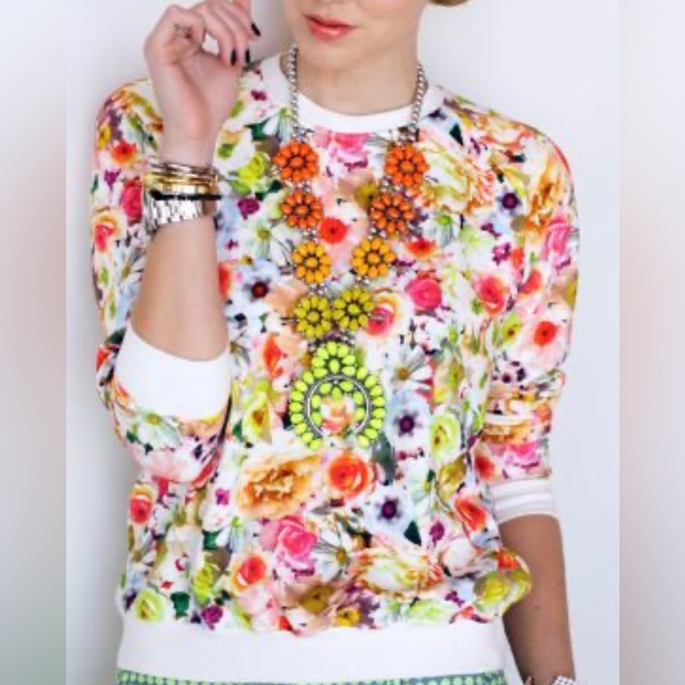 MSGM Vintage Floral Women's Crew neck long sleeve Blouse